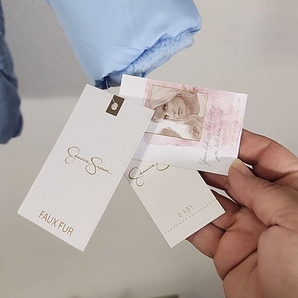 Jessica Simpson baby girl blue soft faux fur lined coat size 24 months NWT - Picture 4 of 11